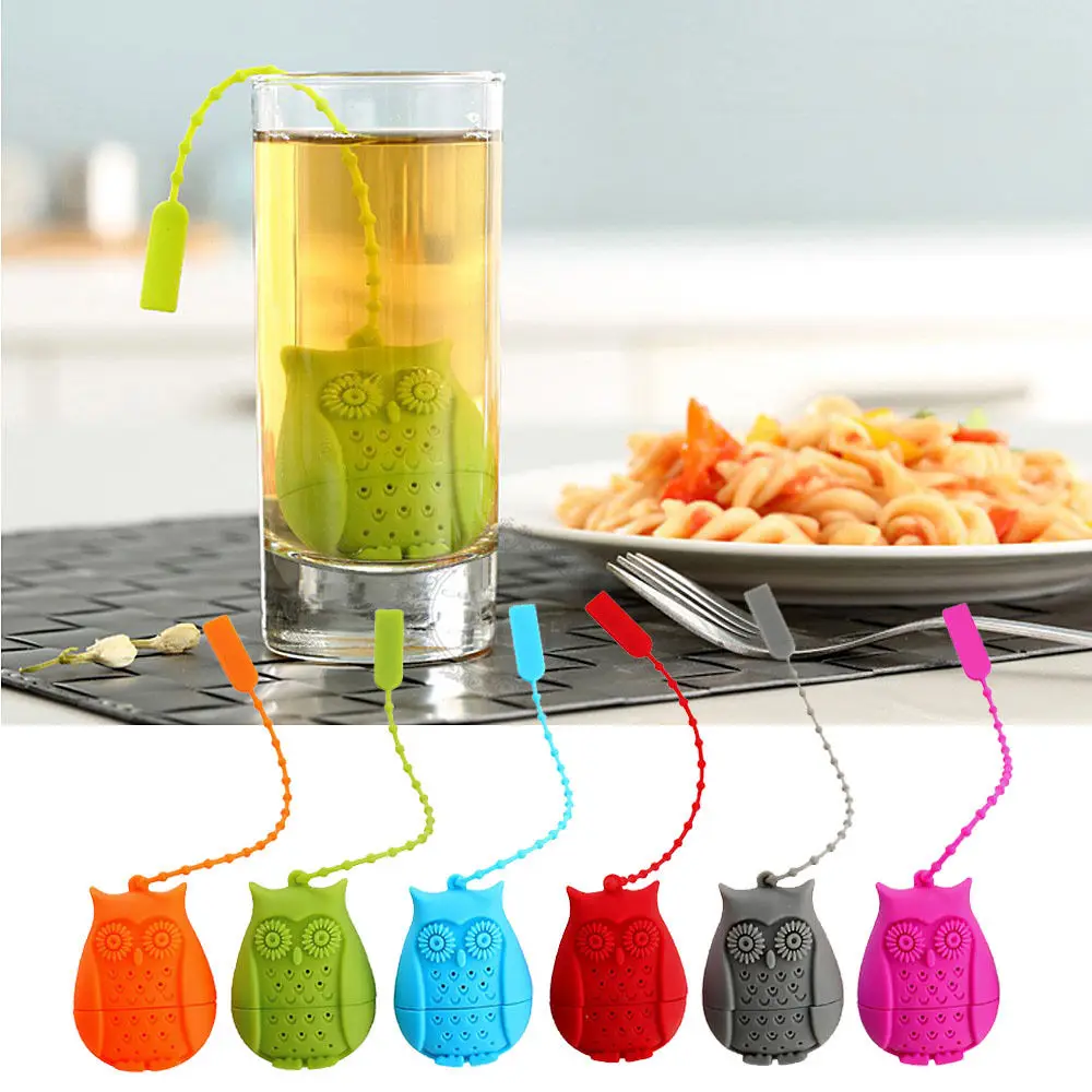 
Owl food grade silicone tea tools funny tea infuser 