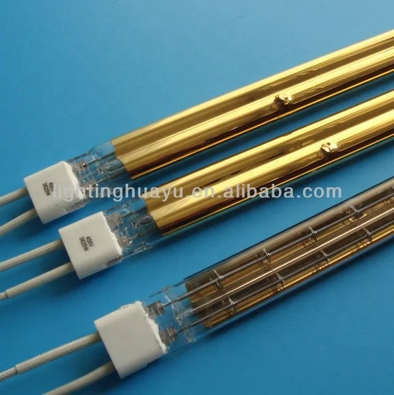 Золотистый отражатель, двойная трубка, инфракрасный излучатель, средняя волна, ИК-излучатель, лампа