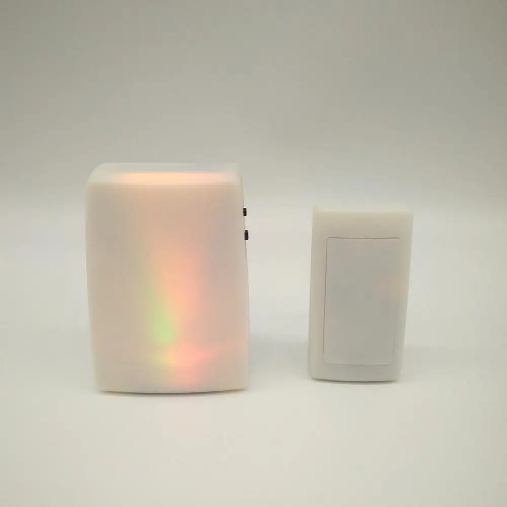 Беспроводной дверной звонок со светящимися приемник 30-50M расстояние дисстанции на батарейках дверной звонок идеальный блок для глухим людям