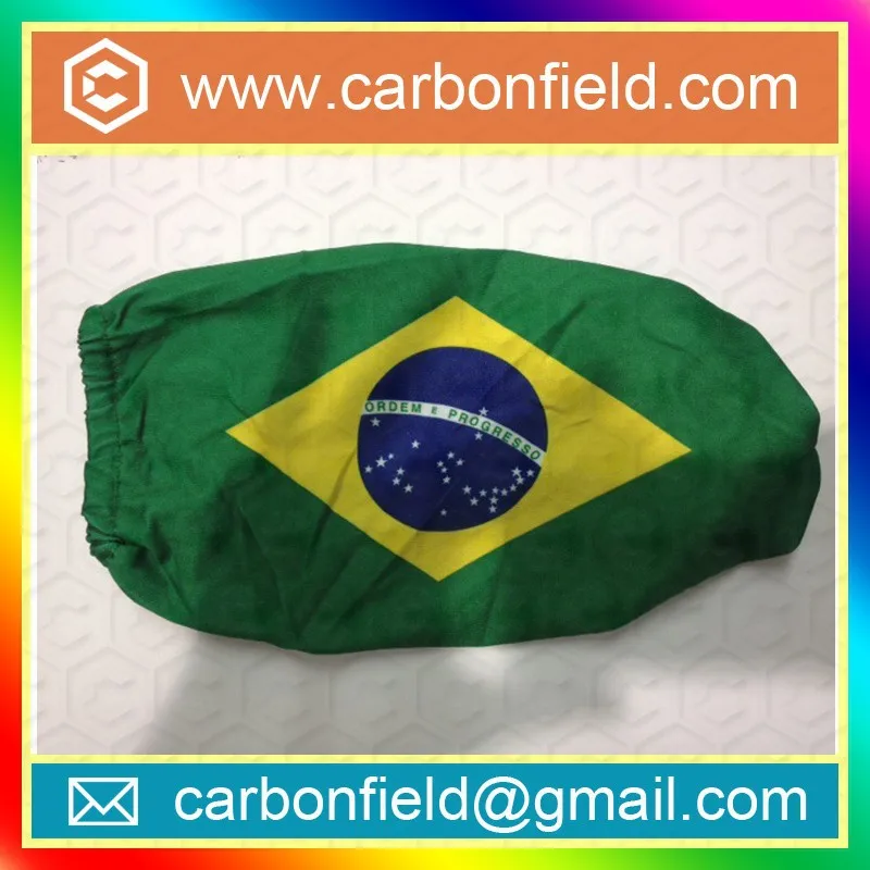 Brasil flag car mirror sock for promotion