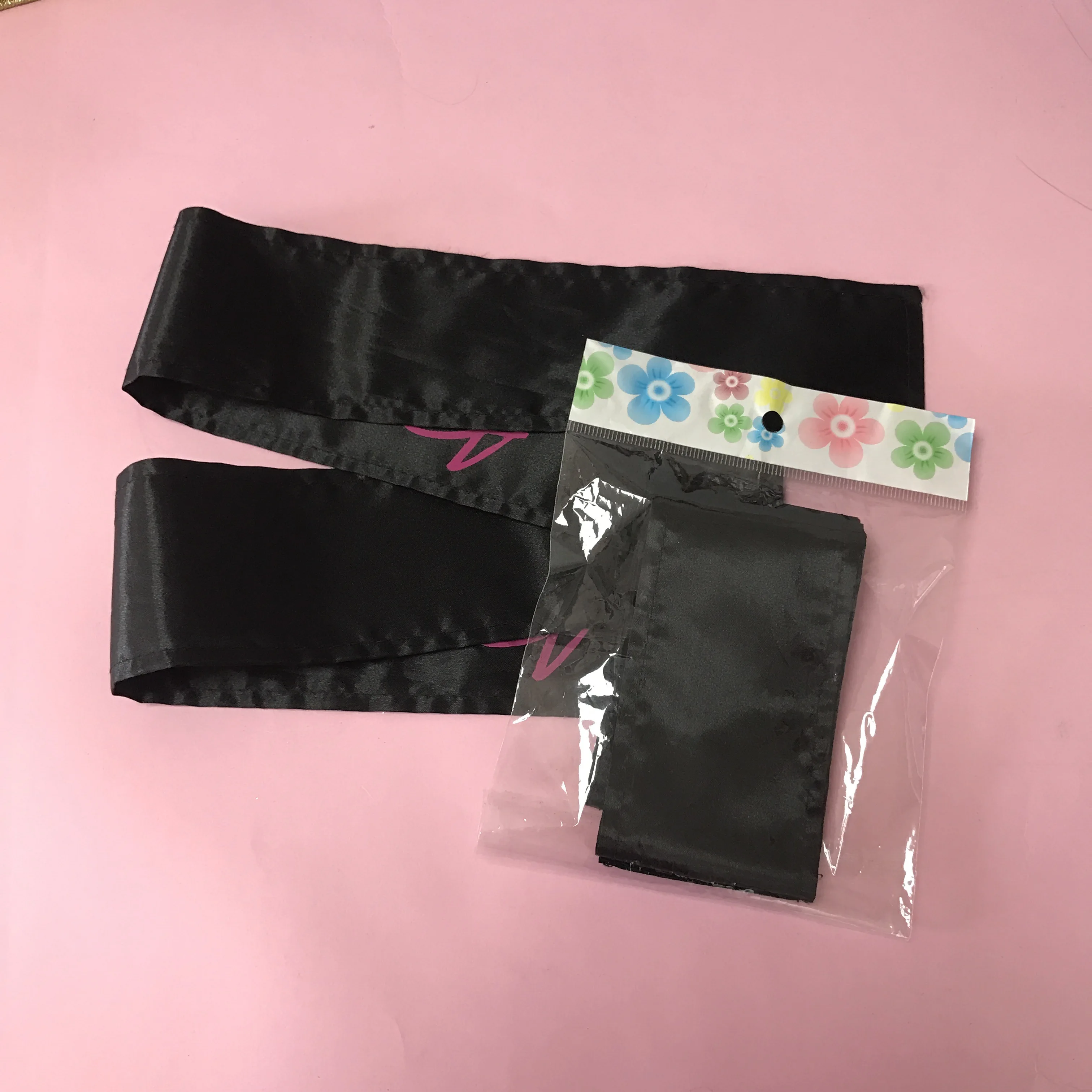  violet hair scarfs with logo satin wrap custom on head