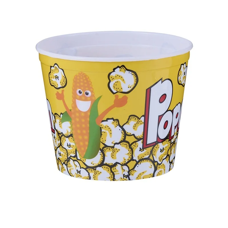 Custom Plastic Popcorn Buckets Manufacturer Amazon Hot Selling Custom Printing Single Wall Disposable Popcorn Bucket With Lid