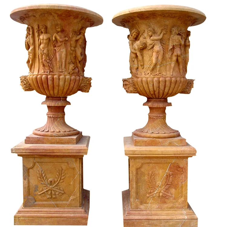 Большой белый декоративный цветочный горшок в китайском стиле ручной работы для балкона