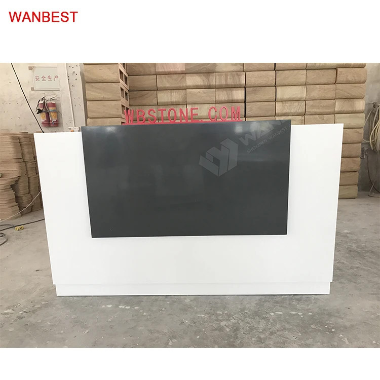 Hot Sale Acrylic White Office Furniture Clinic Restaurant Standing Reception Desk Cashier Counter