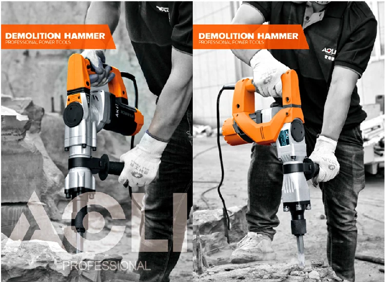 AOLI AK47 high quality durable 1300W electric demolition hammer 35mm air cylinder drill multi power tools