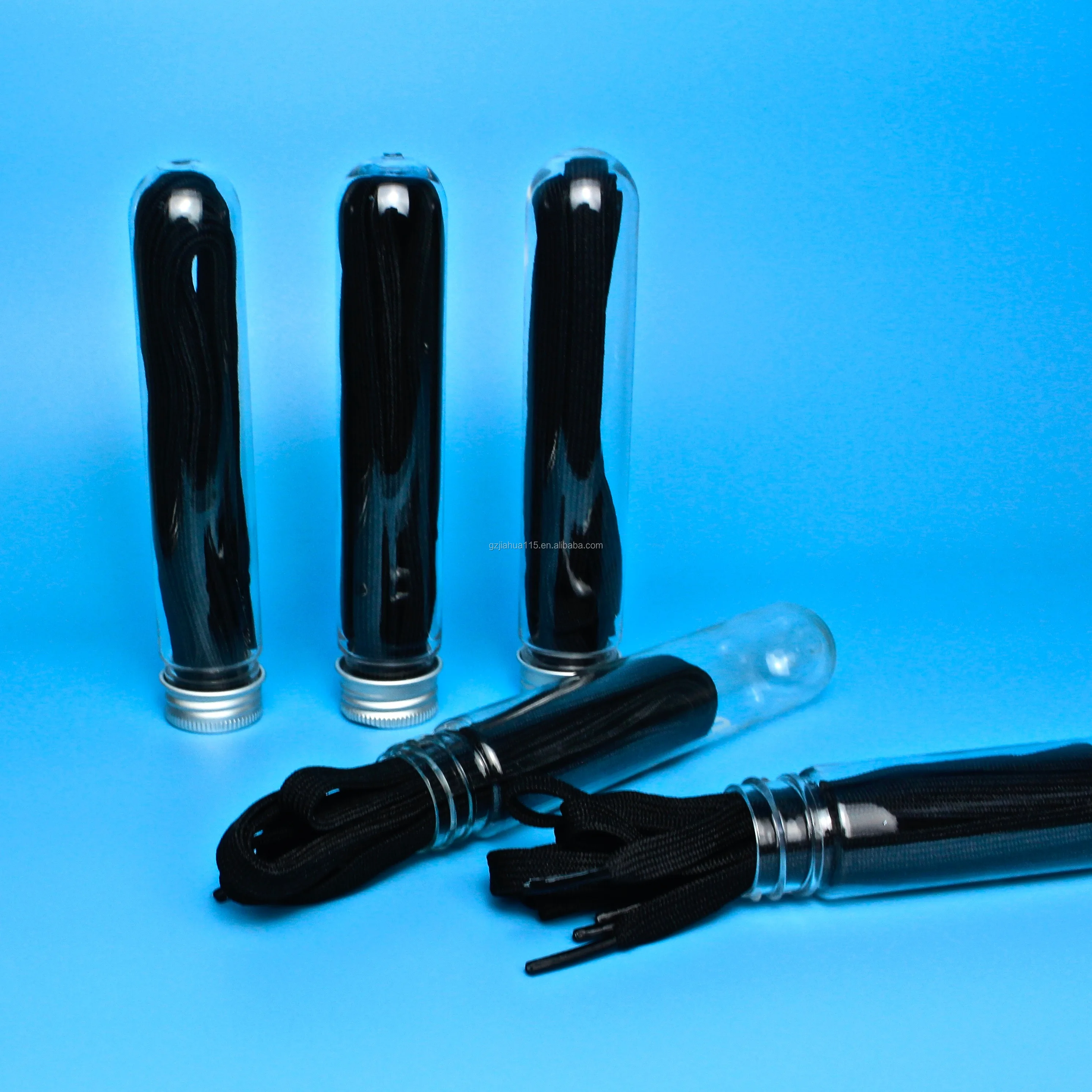 shoelace packaging  test tube with screw aluminum lid
