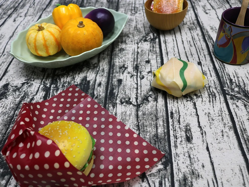 
Food Safety Certified 100% Cotton Fabric Eco Friendly Reusable Beeswax Food Wrap With Pattern 