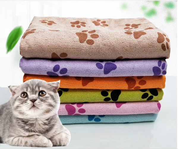 Microfiber pet bath towel  Dog daily bath towel  Printed dog claw towel