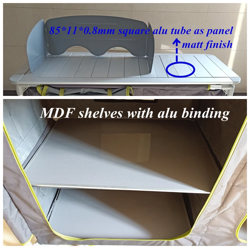 Folding camping kitchen aluminum cupboard picnic cabinet