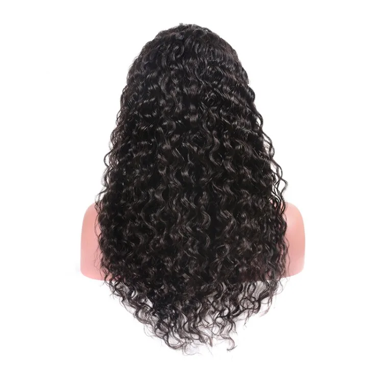 Long hair small wave virgin hair wig black color cap for make wig wholesale fashion wig human hair lace front