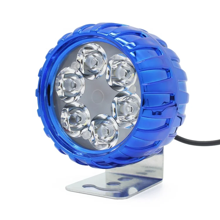 
universally fitting external led Headlights plastic abs 6led 12V color light body front fog lights tire shape for motorcycle 