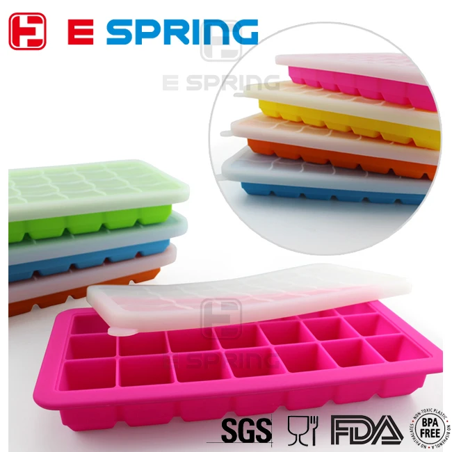 Оптовый заказ 21 полости Пользовательские Пищевой Премиум силиконовые ice cube лотки с крышками