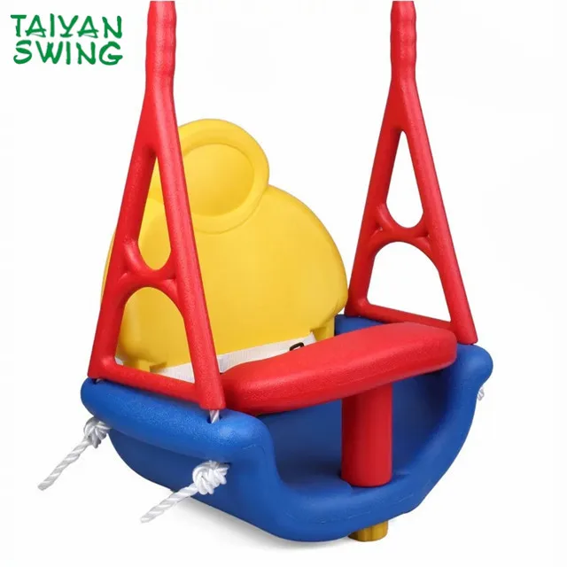 
Colourful Outdoor 3-in-1 Baby Swing Chair with Rope 
