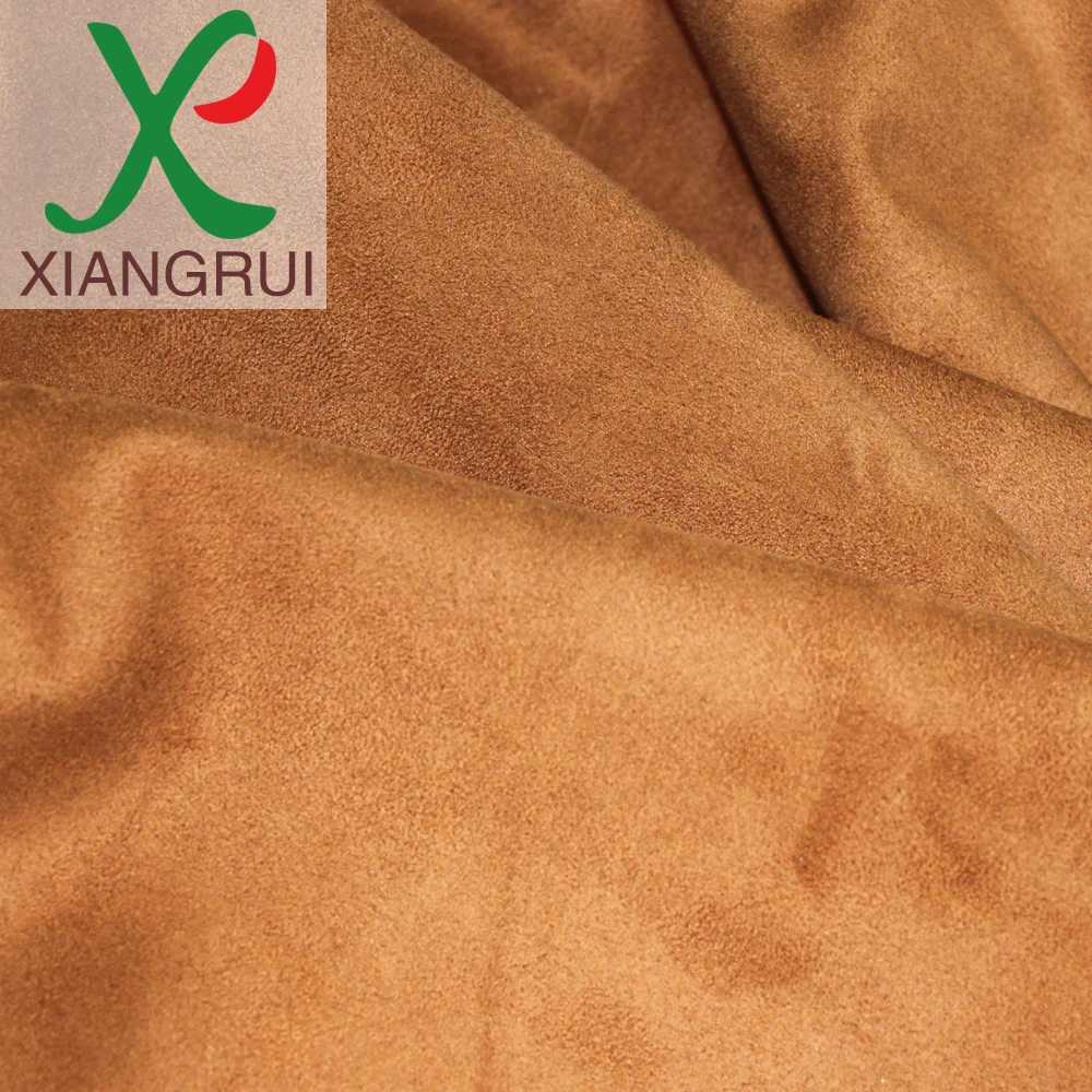 Hand feel as real leather super soft garment leather with warp double faced microfiber suede fabric