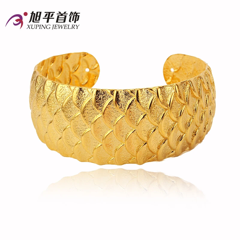 XL5027 xuping jewelry imitation jewellery, gold plated cuff bangle, Dragon scale bridal gold bangle