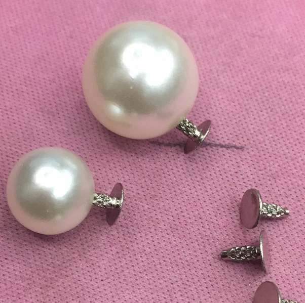 6mm Nails back-in ABS pearls, plastic pearls rivet for garments