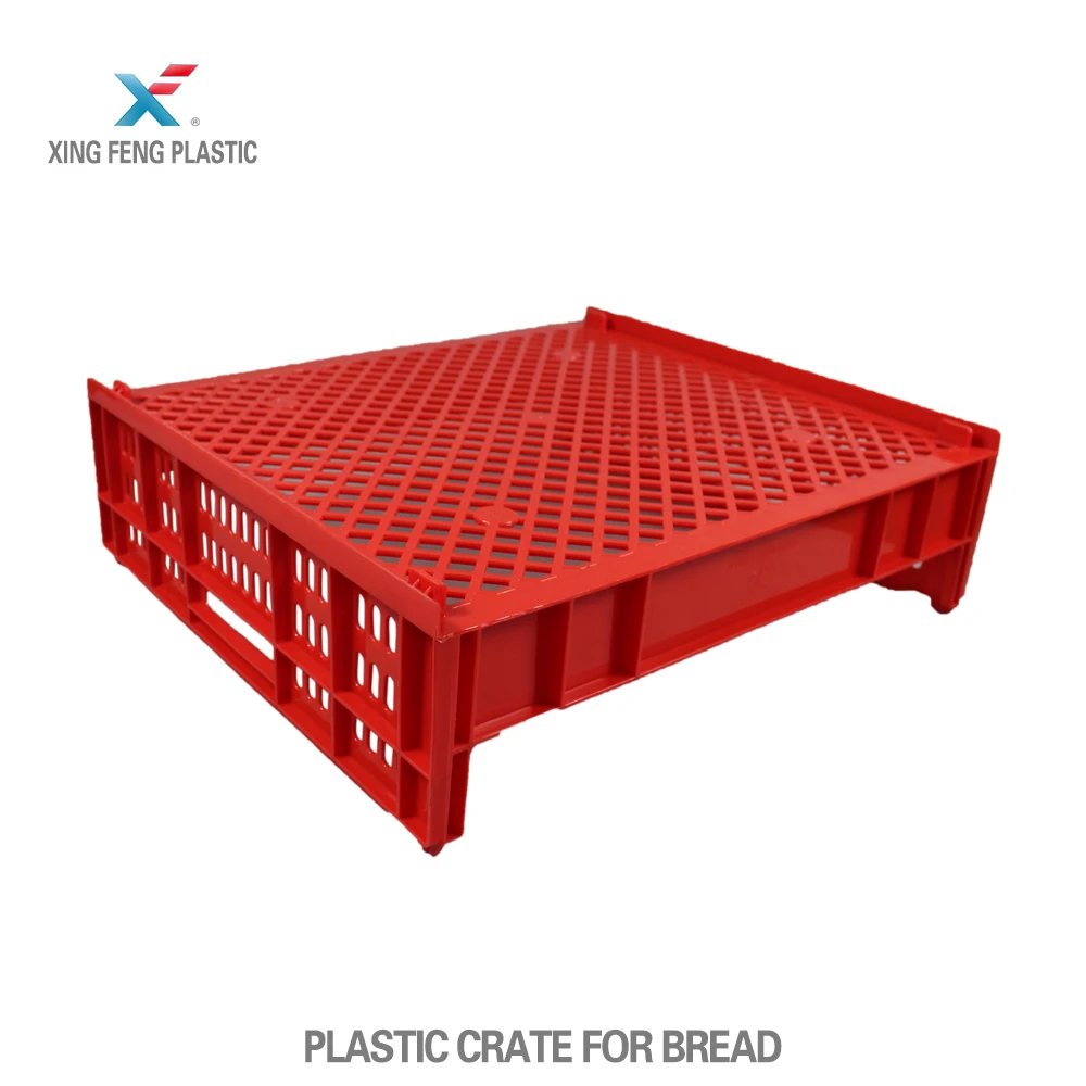Stackable food grade plastic bread crate 545*485*162mm
