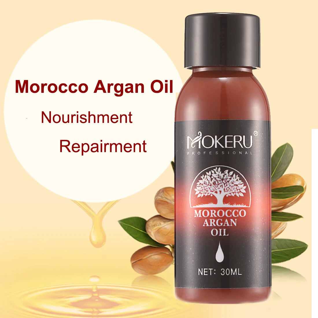 Dropshipping  Natural Essential Oil Nourish Scalp Repair Dry Damage Hair Treatment Glycerol Nut Oil Argan Oil for hair