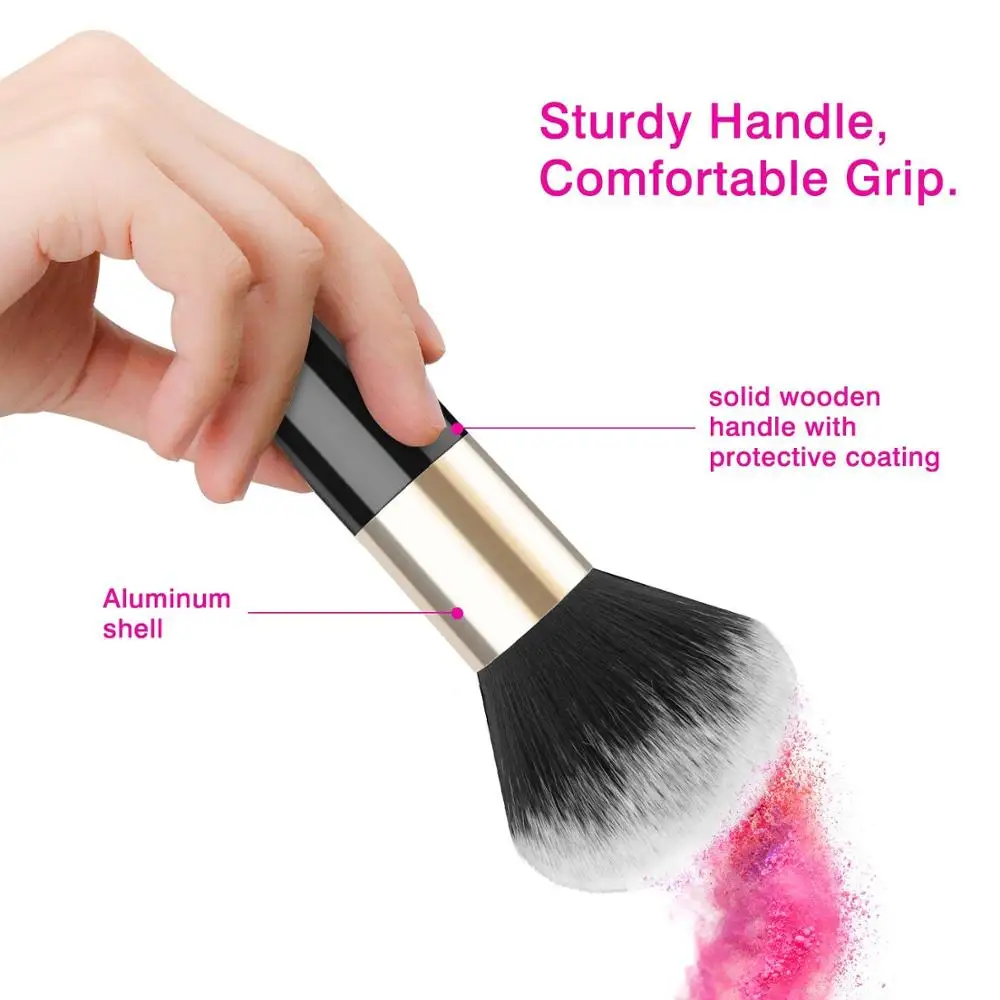 Профессиональная плоская Косметическая кисть Kabuki с одной ручкой и большой круглой головкой, мягкая кисть для тонального крема с минеральной пудрой