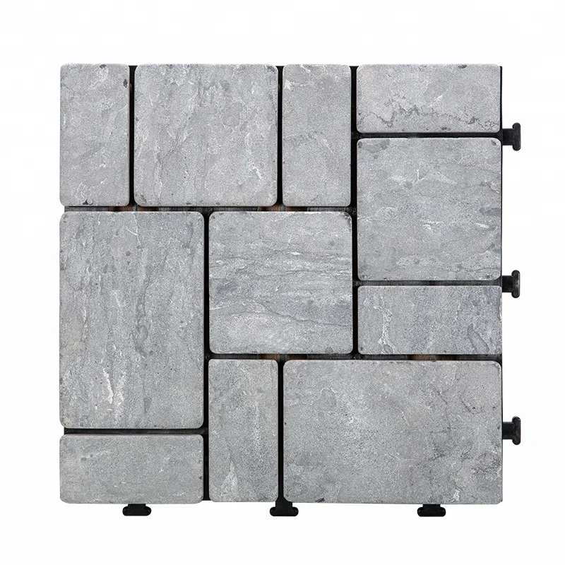Grey color China travertine stone in marble DIY floor tiles for swimming pool surround