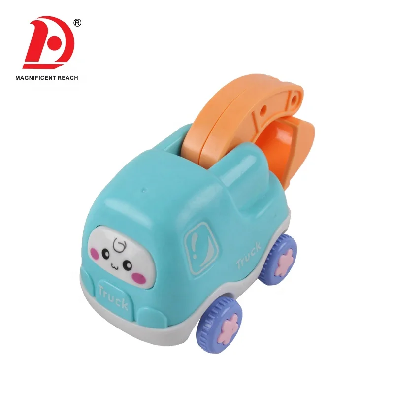 HUADA 6pcs Colorful Lovely Plastic Inertia Cartoon Friction Powered Pull Back Toy Car for Kid