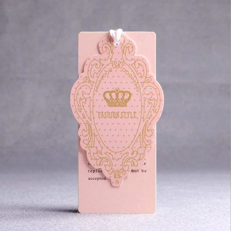 Custom logo Printing types of clothing security product Paper Header Cards Hang jewelry garment label gift swing hair Tags