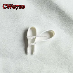 CW0710 wholesale small plastic white tweezers 42mm contact lens protect