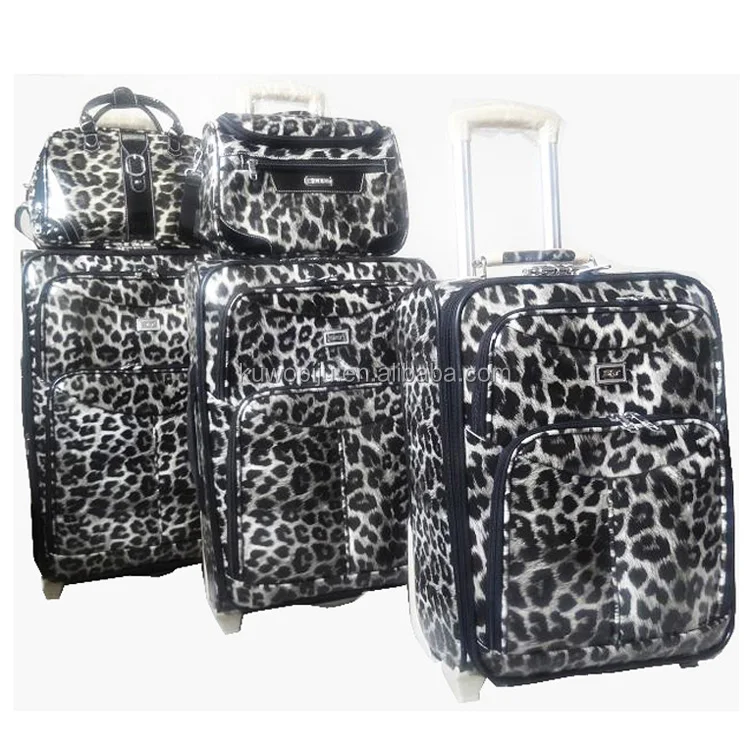 Animal Print leopard suitcase 3-piece spinner Upright Luggage Set