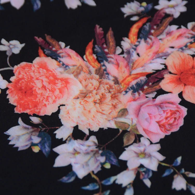 
97% polyester 3% spandex 4 way stretch african flower print fabric for women dress 