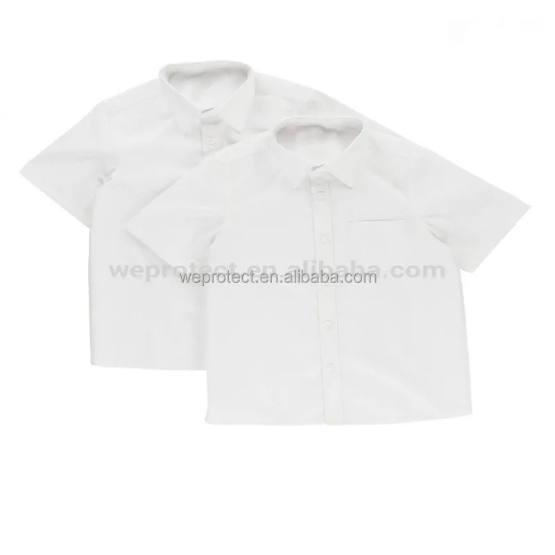 
Factory Directly Supply School Uniform Short Sleeve White Shirts 