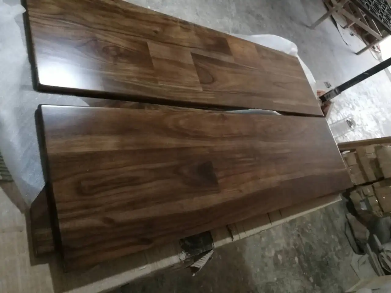 Asian walnut hardwood stair tread for home use