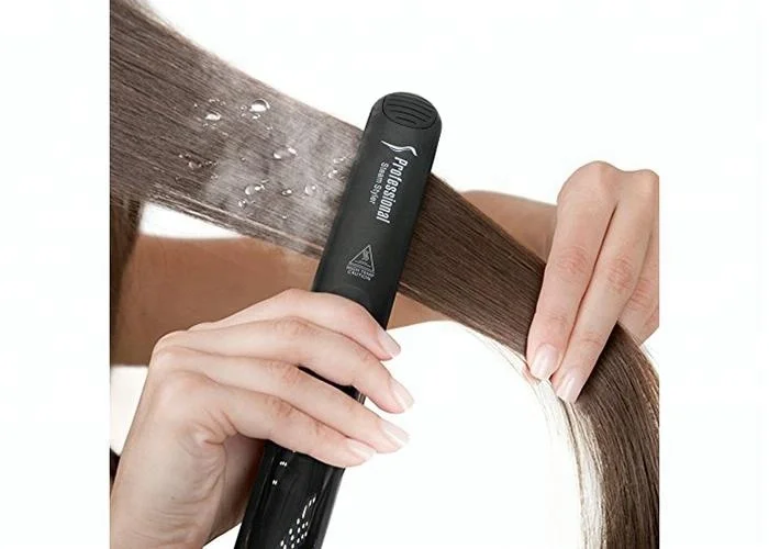 Flat Iron Hair Straightener Professional Salon Ceramic Tourmaline With Vapor Heat up Fast, 360 Swivel Cord Flight