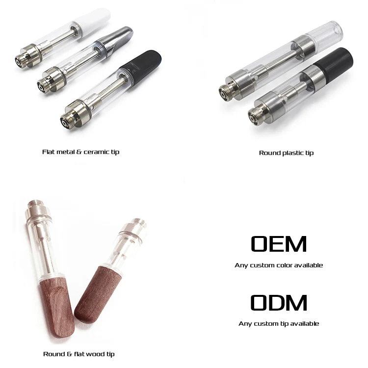 Высокое качество 510 нить многоразовые картриджи оптом 0,5/1 мл толстое масло Cbd Vape to Cart Круглый/Капельное советы
