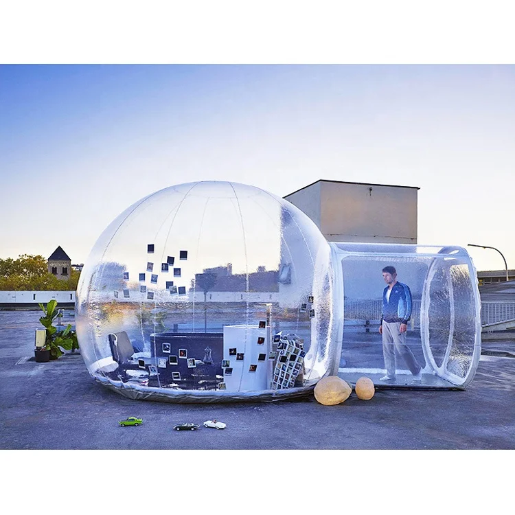 Blue Springs Inflatable Clear Hotel Tent , Clear Inflatable Bubble Lodge Tent
