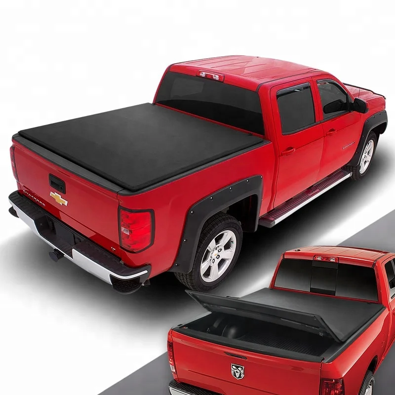 Ksc Auto 2018 Hot Sell Soft Folding Tonneau Cover Tri Fold Pickup Truck Bed Cover For Ford F150 2009-2014 5.5 Ft Bed