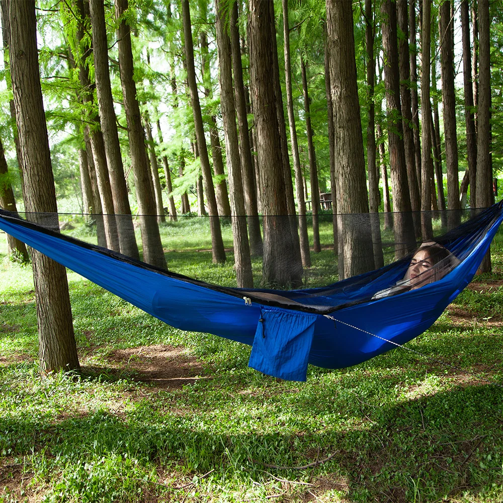 Msee Wholesale Outdoor anti gravity knit hammock with canopy