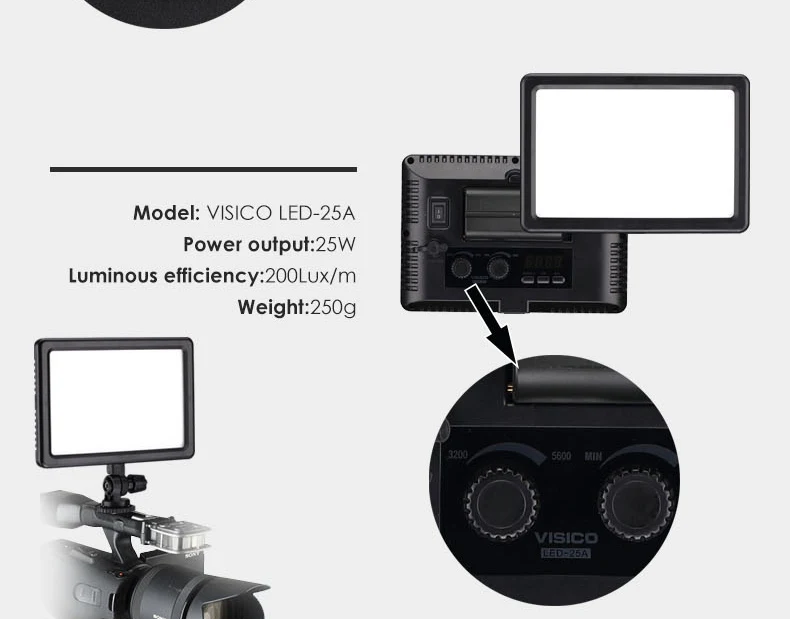 Battery Powered Digital Lighting Mini On Camera Video LED Light for Video Camera