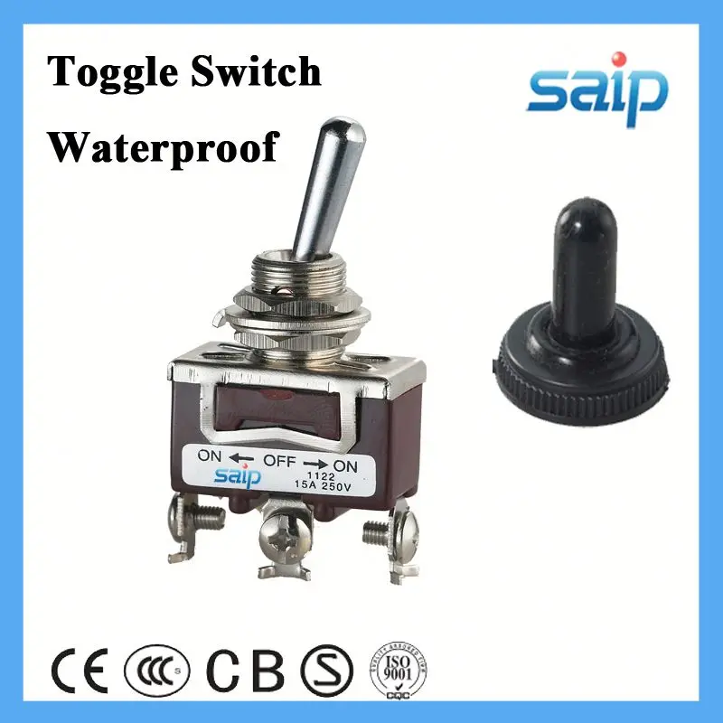 
3P waterproof toggle switch chrome dpdt toggle on-on switches 3-way mini toggle switch 