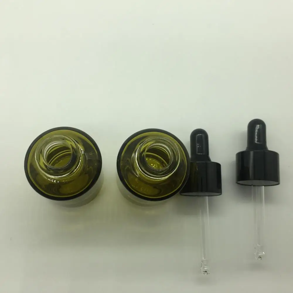 1oz 30ml green glass oil slant shoulder dropper bottle for essential oil