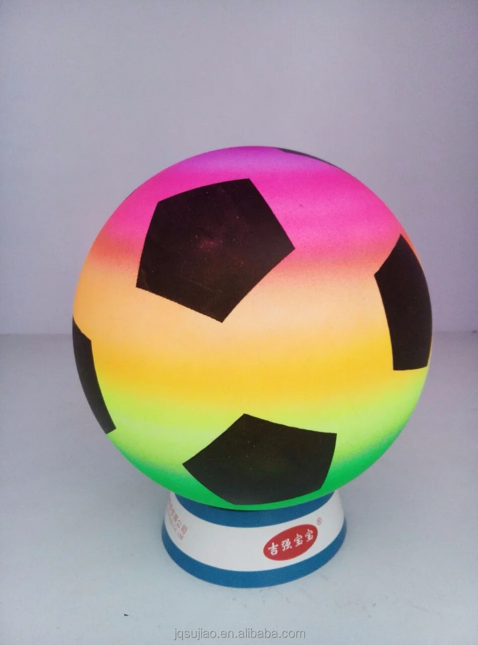 Newly arrival Portable eco-friendly customized printing inflatable PVC Playground ball, Rainbow Ball,Toys Ball