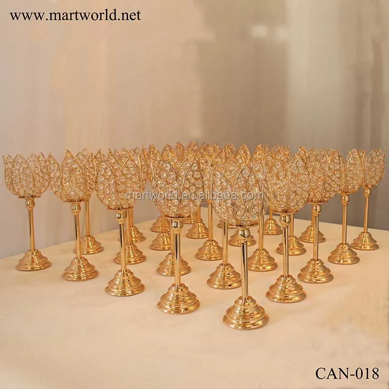 crystal ball candle holder luxury lotus flower wedding centerpiece flower stand for coffee table party event decoration(CAN-018)