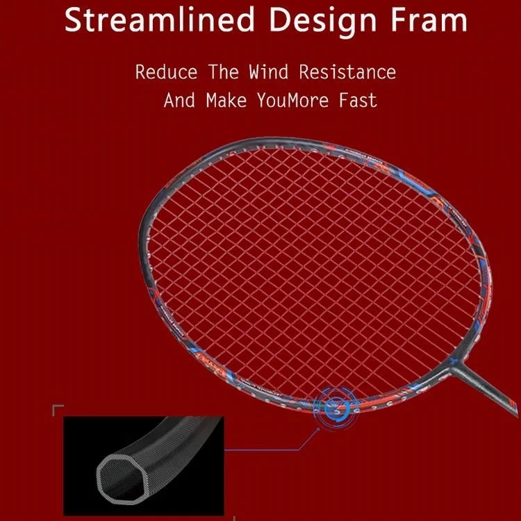 
Factory specialized production chame 9U58Gram Super Lightest 46T 30lbs 100% Carbon Fiber Graphene Technology badminton racket 