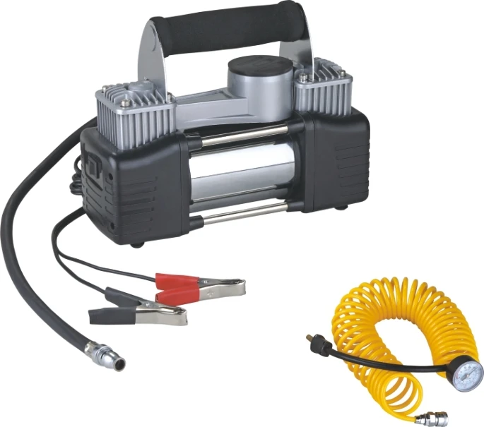 High pressure reviews auto xs portable 12 volt car tire inflator 60L/85L/M  double 30mm air compressor