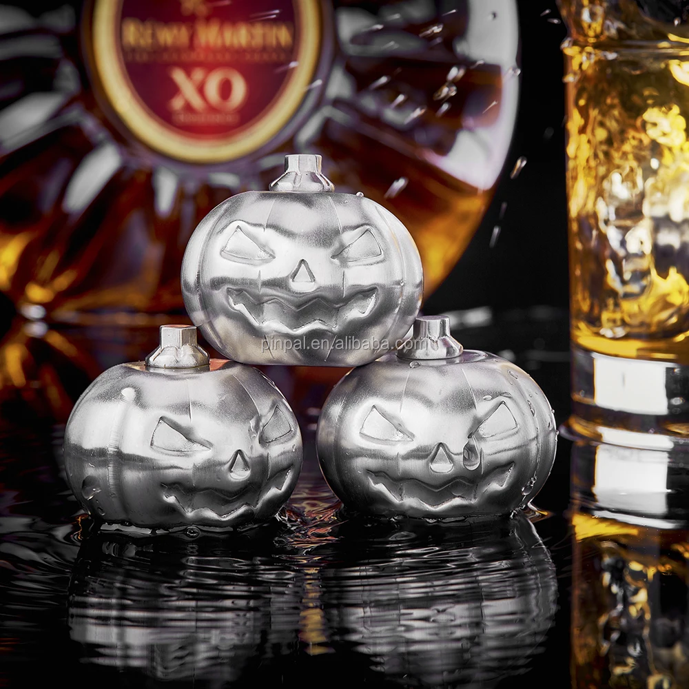 Customized OEM pumpkin shape reusable whiskey stone red wine ice cube