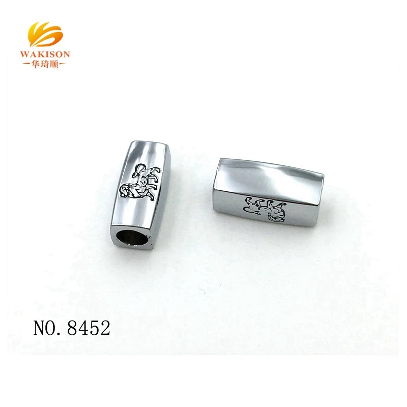 Пользовательские серебряные металлические алфавитные бусины из цинкового сплава