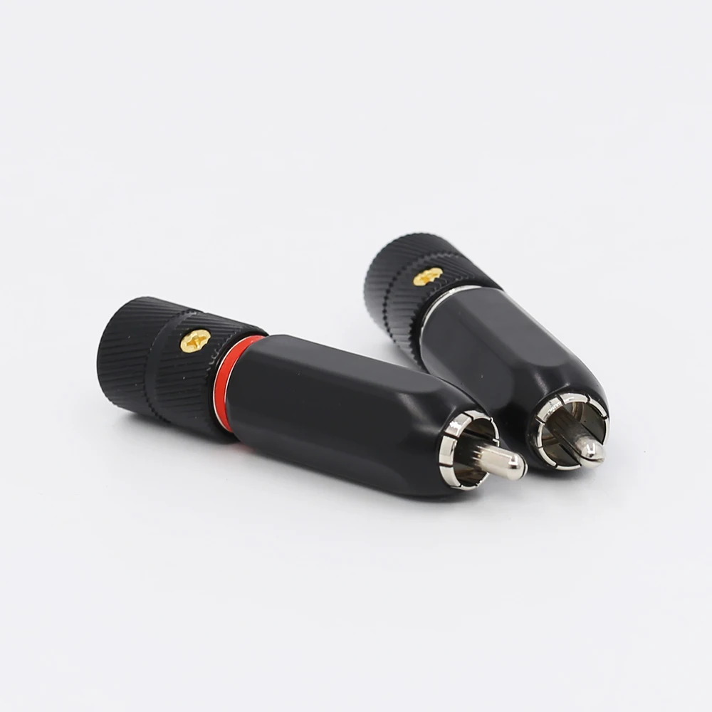 OEM Black Print Gold RCA connector cables  Audio RCA plug rca audio adapter Audio HIFi cable