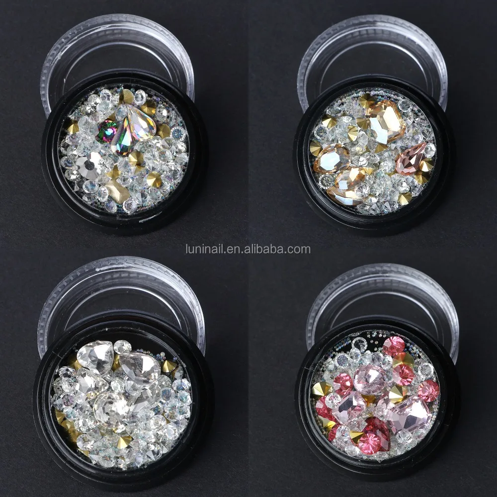 2018 hot sale nail art crytal stone caviar mix rhinestone mix