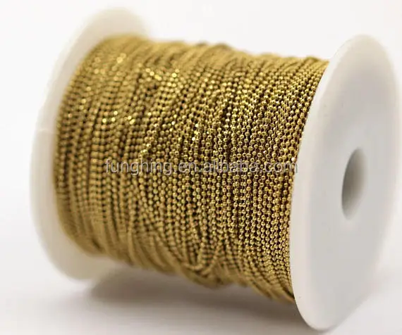 1mm Raw Brass Ball Chain with lead free cadmium free