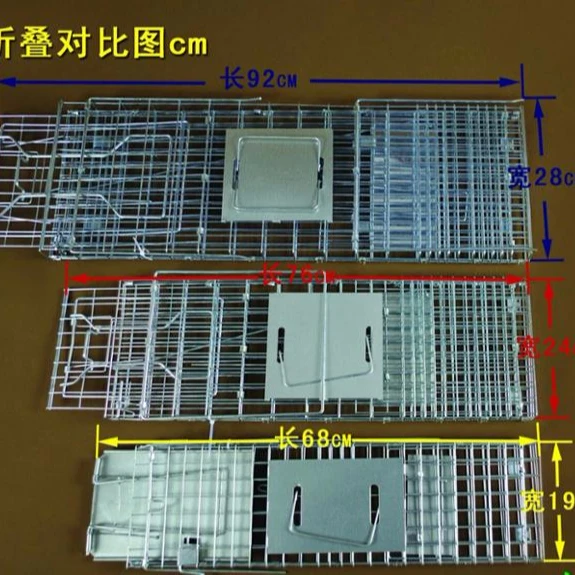 Collapsible One-door Live Animal Cage Trap For Raccoon Stray Cat Groundhog Opossum Armadillos
