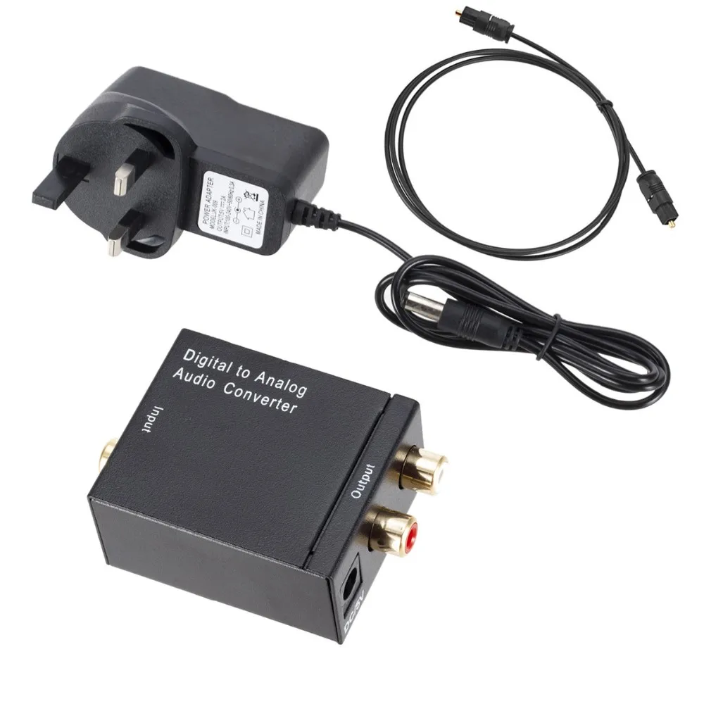 Digital Optical Coaxial Toslink Signal to Analog Audio Converter Adapter RCA Digital To Analog Audio Converter